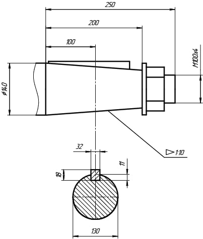 Ц3У 400 Выходной вал конический.jpg